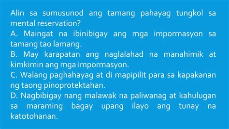 MGA ISYUNG MORAL TUNGKOL SA KAWALAN NG .
